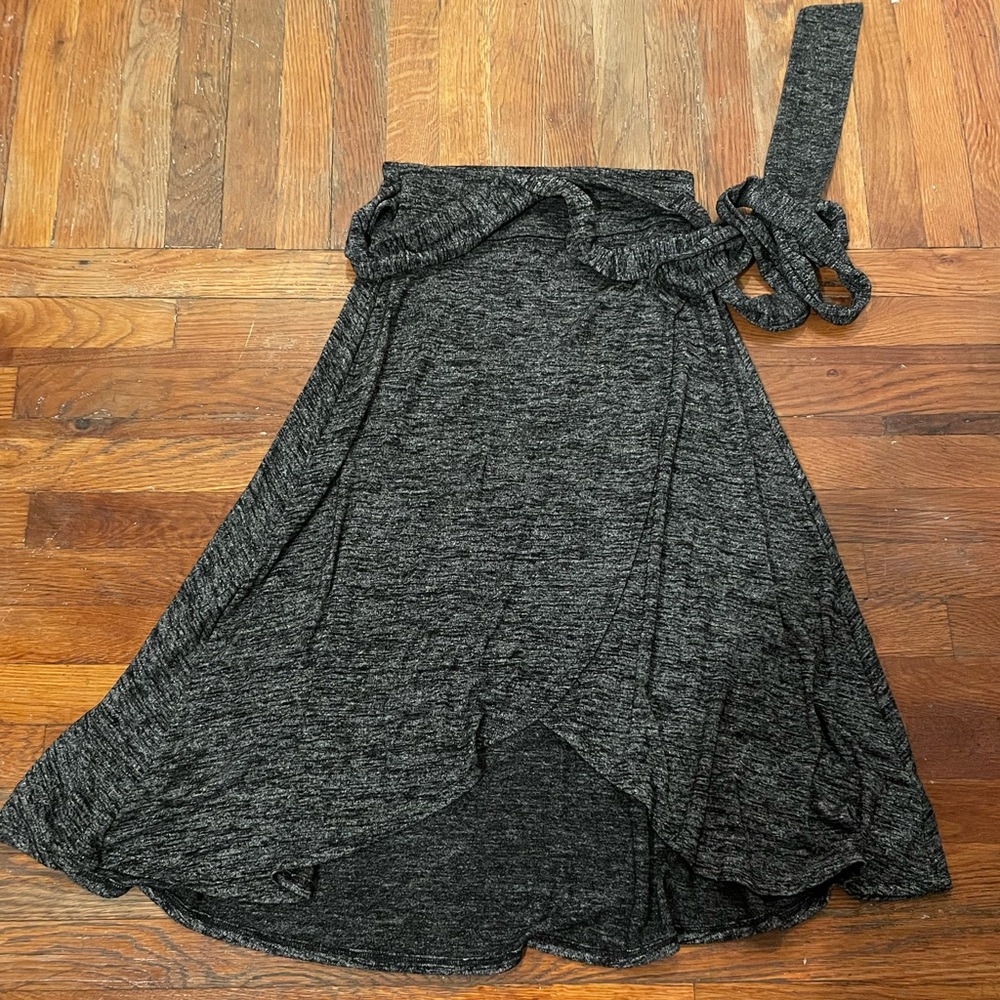 Heather Grey Jersey Wrap Skirt